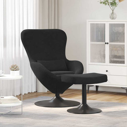 Sedia Egg con Pouf Nero Velluto