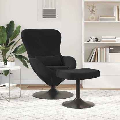 Sedia Egg con Pouf Nero Velluto