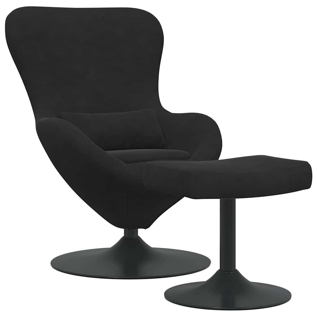 Sedia Egg con Pouf Nero Velluto | homemem39