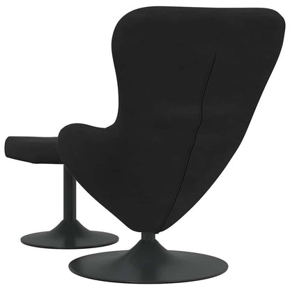 Sedia Egg con Pouf Nero Velluto