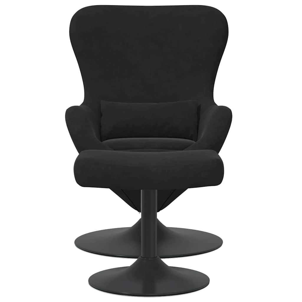 Sedia Egg con Pouf Nero Velluto
