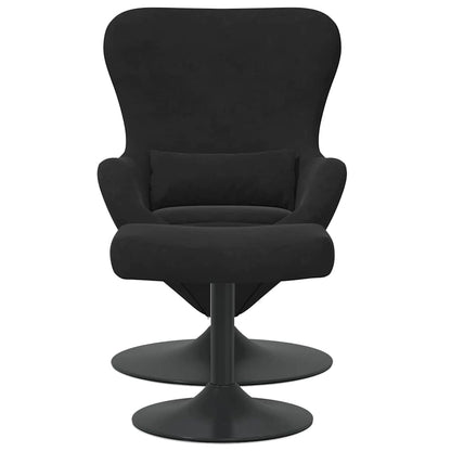 Sedia Egg con Pouf Nero Velluto