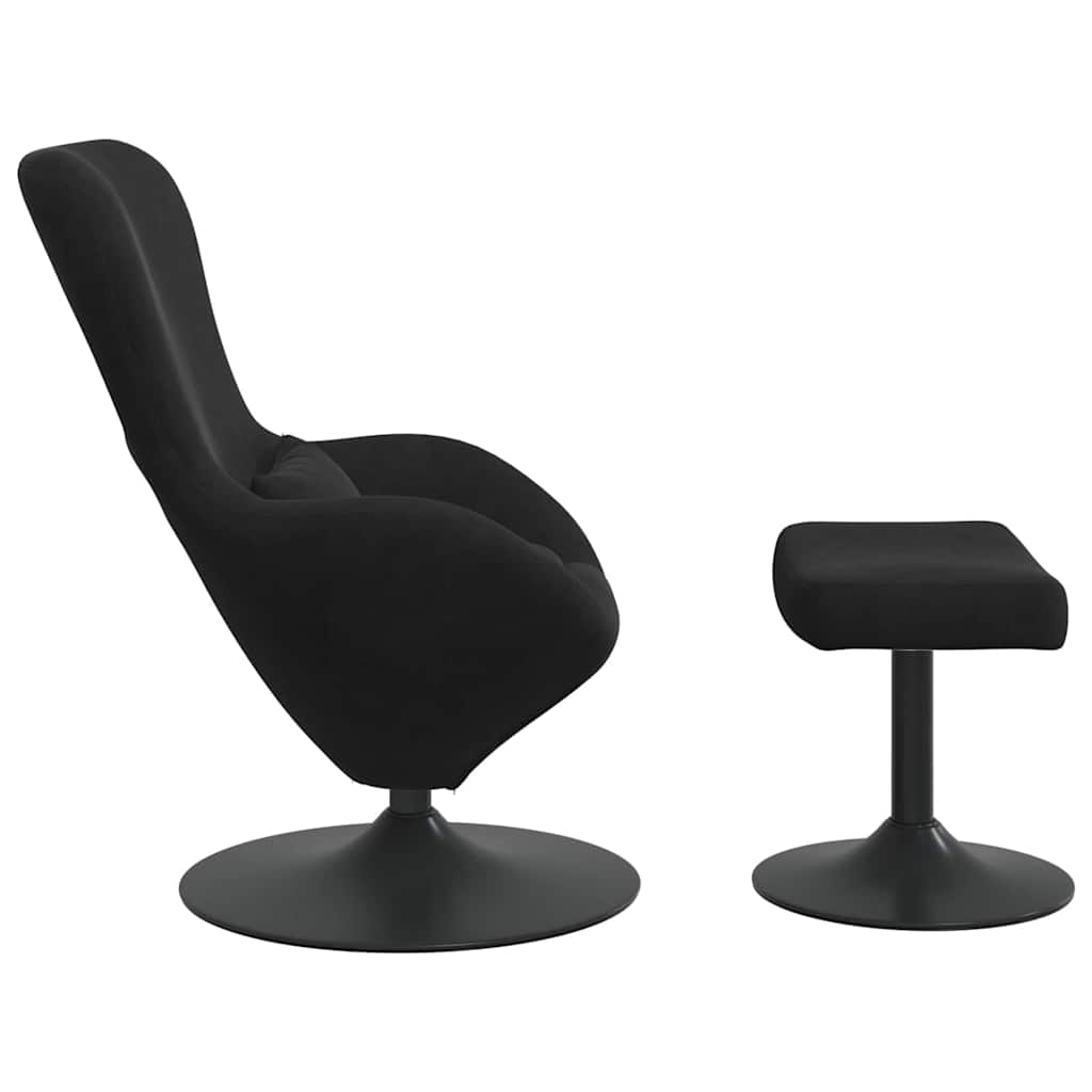 Sedia Egg con Pouf Nero Velluto