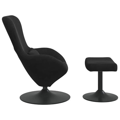 Sedia Egg con Pouf Nero Velluto