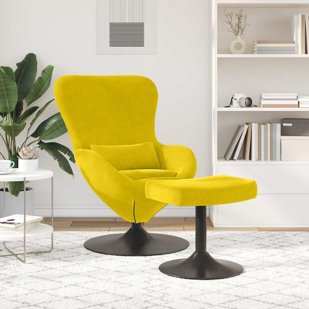 Sedia Egg con Pouf Giallo Velluto | homemem39