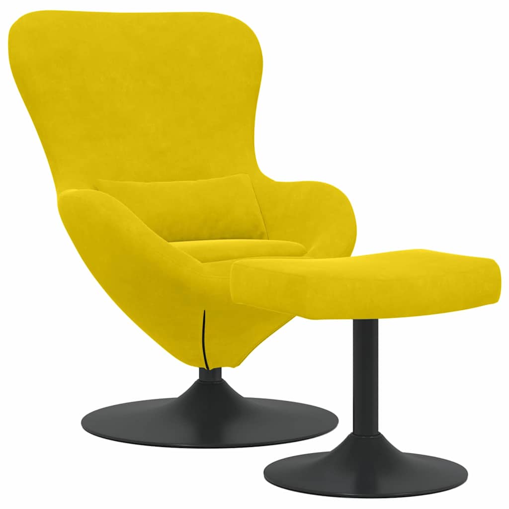 Sedia Egg con Pouf Giallo Velluto | homemem39