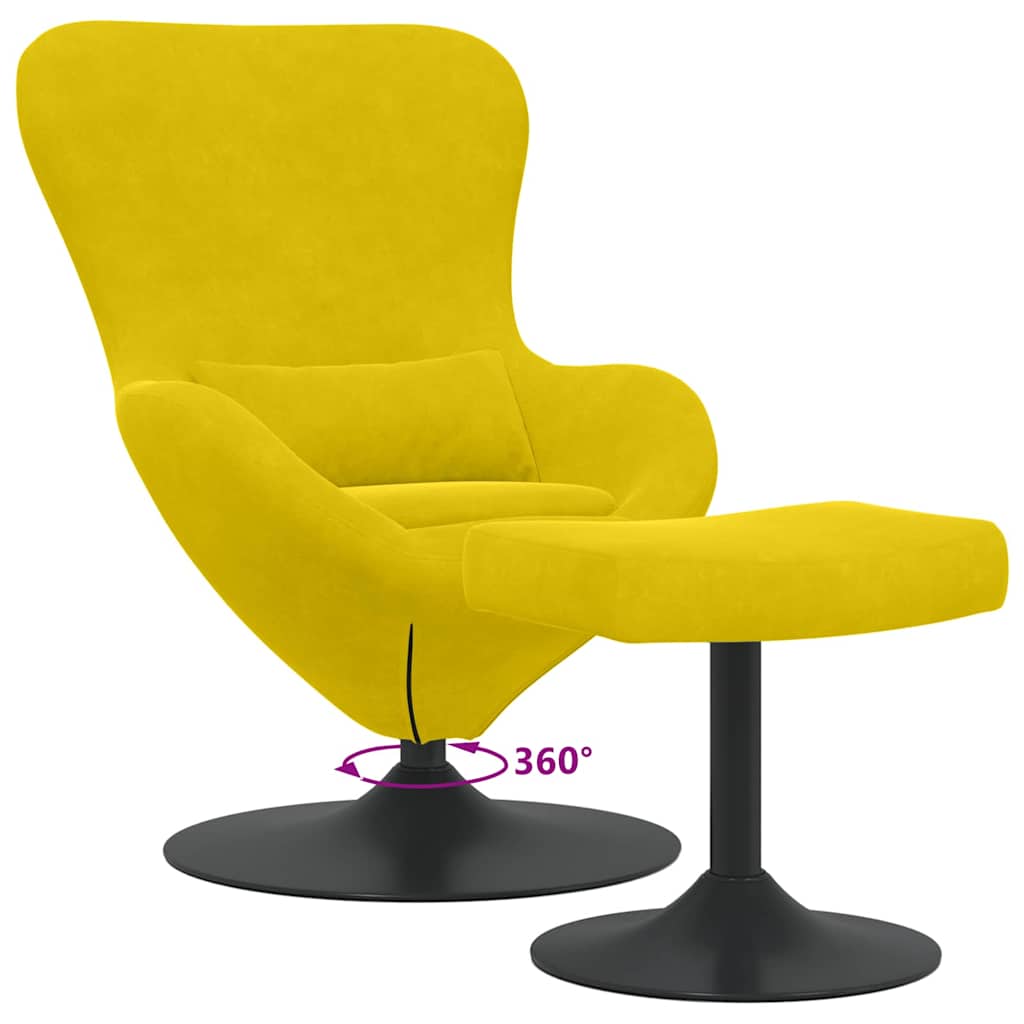 Sedia Egg con Pouf Giallo Velluto | homemem39