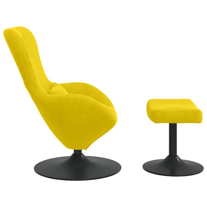 Sedia Egg con Pouf Giallo Velluto