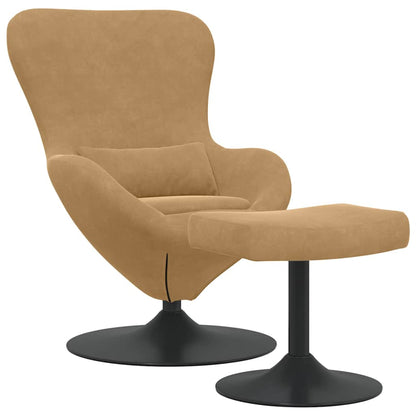 Sedia Egg con Pouf Marrone Velluto | homemem39