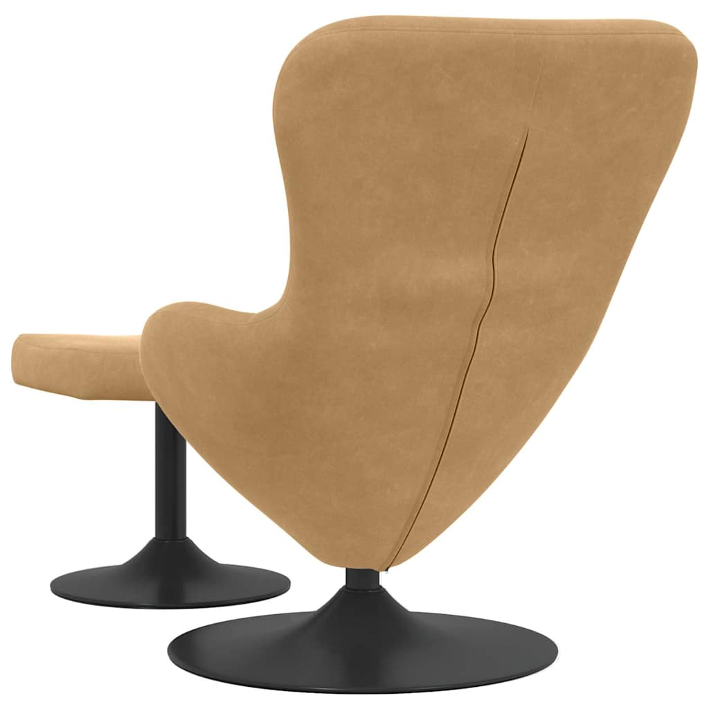 Sedia Egg con Pouf Marrone Velluto | homemem39