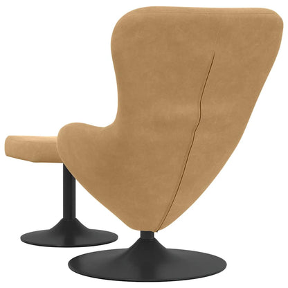Sedia Egg con Pouf Marrone Velluto | homemem39