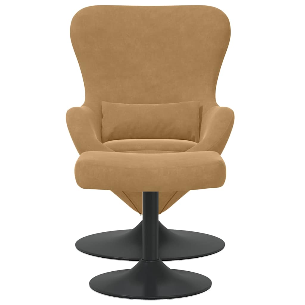 Sedia Egg con Pouf Marrone Velluto | homemem39