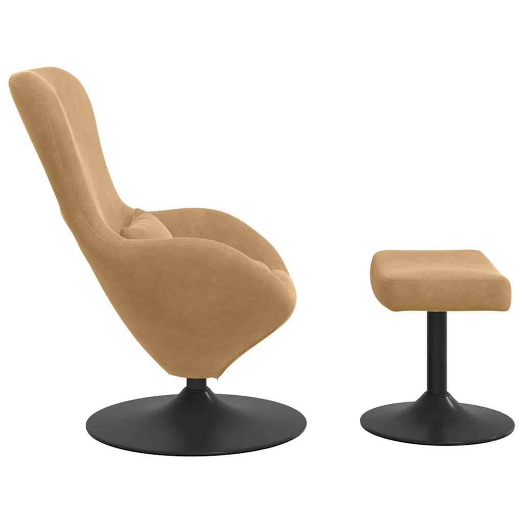 Sedia Egg con Pouf Marrone Velluto | homemem39