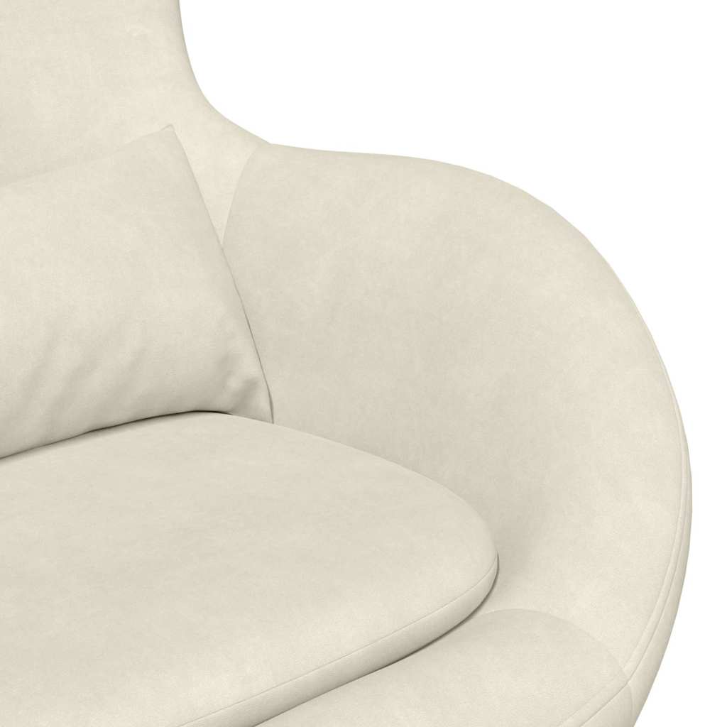 Sedia Egg con Pouf Crema Velluto | homemem39