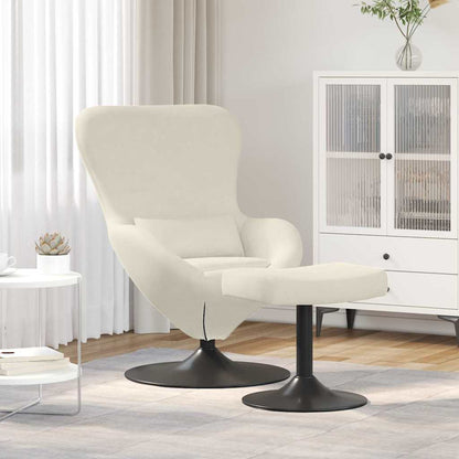 Sedia Egg con Pouf Crema Velluto | homemem39