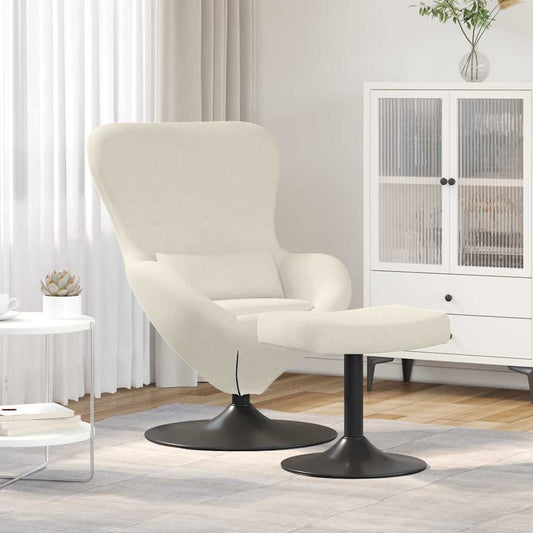 Sedia Egg con Pouf Crema Velluto | homemem39