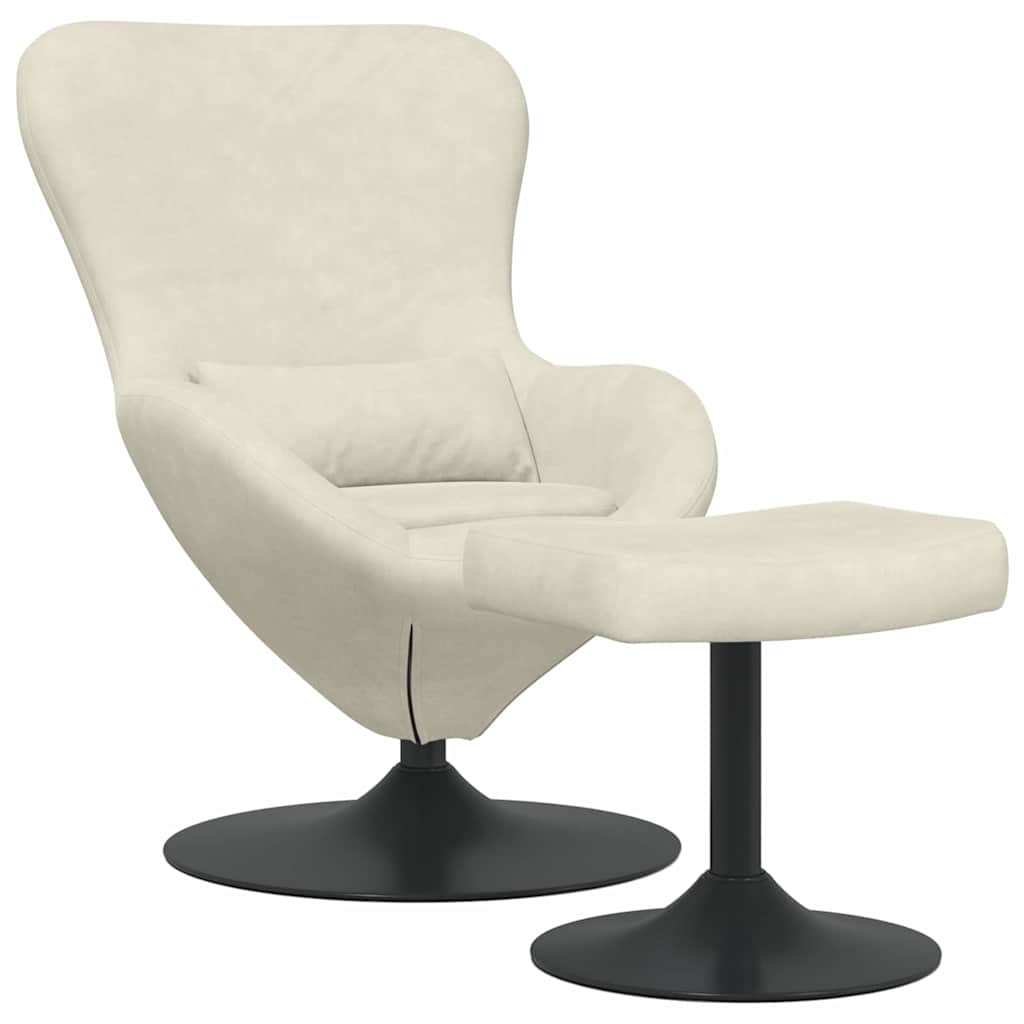 Sedia Egg con Pouf Crema Velluto | homemem39