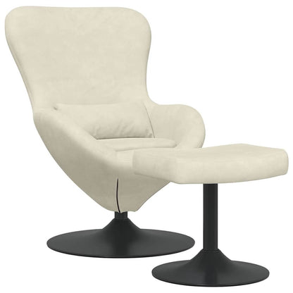Sedia Egg con Pouf Crema Velluto | homemem39