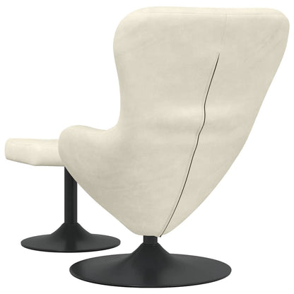 Sedia Egg con Pouf Crema Velluto | homemem39