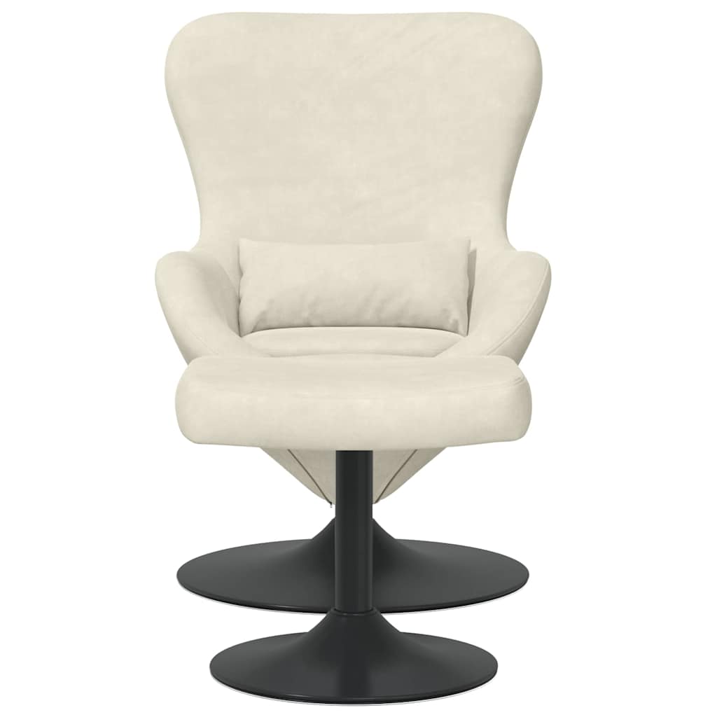 Sedia Egg con Pouf Crema Velluto | homemem39