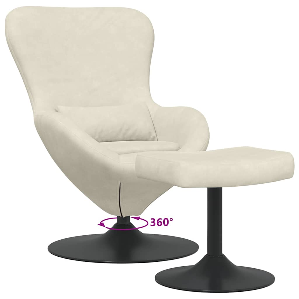 Sedia Egg con Pouf Crema Velluto | homemem39