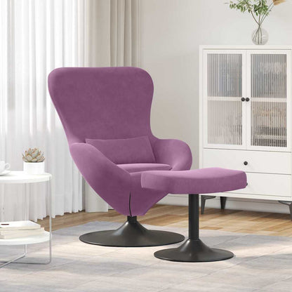 Sedia Egg con Pouf Viola Velluto