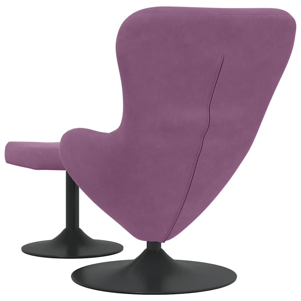 Sedia Egg con Pouf Viola Velluto