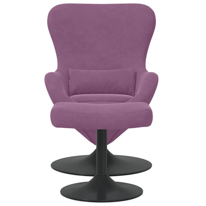 Sedia Egg con Pouf Viola Velluto