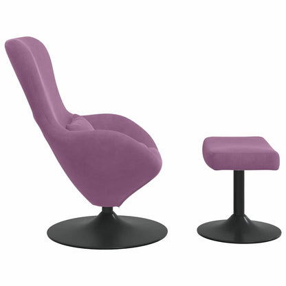 Sedia Egg con Pouf Viola Velluto