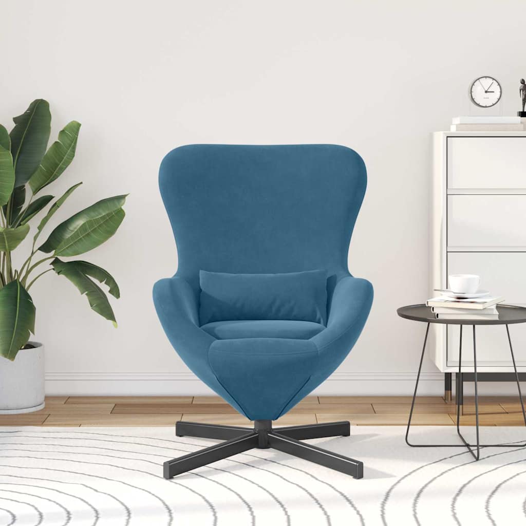 Poltrona uovo Blu 63 x 73 x 90 cm Velluto | homemem39