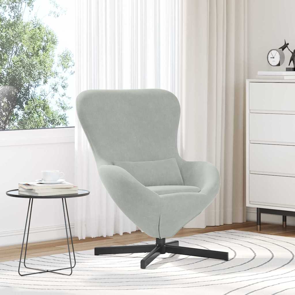 Poltrona uovo Grigio chiaro 63 x 73 x 90 cm Velluto | homemem39