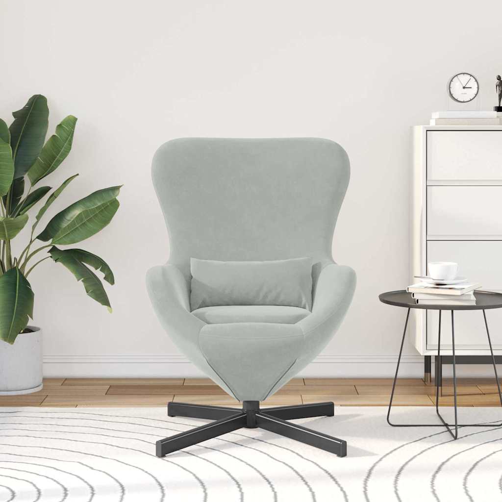 Poltrona uovo Grigio chiaro 63 x 73 x 90 cm Velluto | homemem39