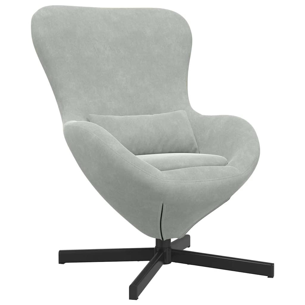 Poltrona uovo Grigio chiaro 63 x 73 x 90 cm Velluto | homemem39