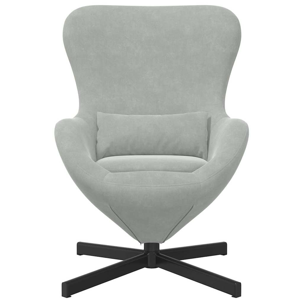 Poltrona uovo Grigio chiaro 63 x 73 x 90 cm Velluto | homemem39