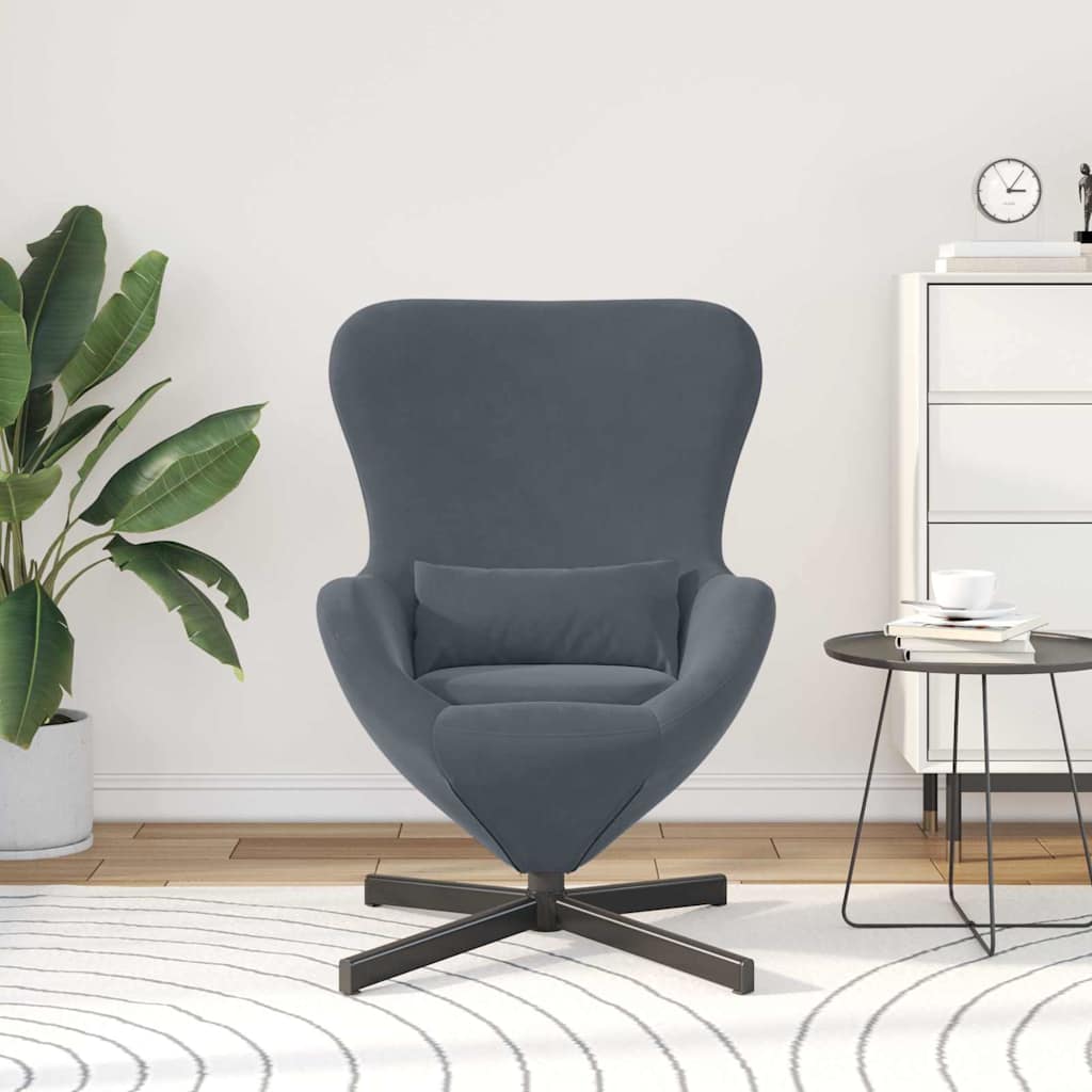 Poltrona uovo Grigio scuro 63 x 73 x 90 cm Velluto