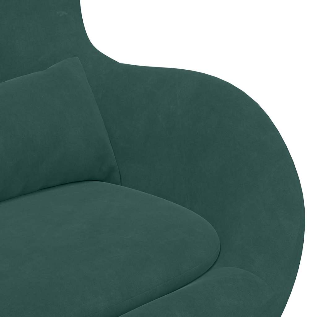 Poltrona uovo Verde Scuro 63 x 73 x 90 cm Velluto | homemem39