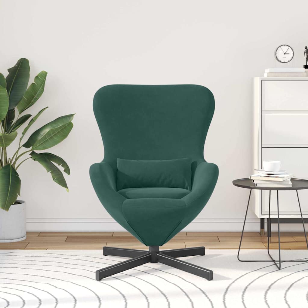 Poltrona uovo Verde Scuro 63 x 73 x 90 cm Velluto