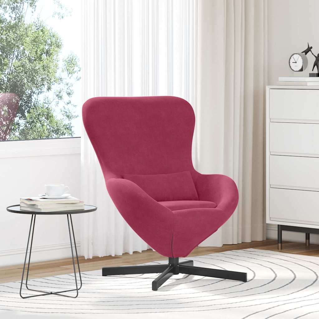 Poltrona uovo Rosso Vino 63 x 73 x 90 cm Velluto