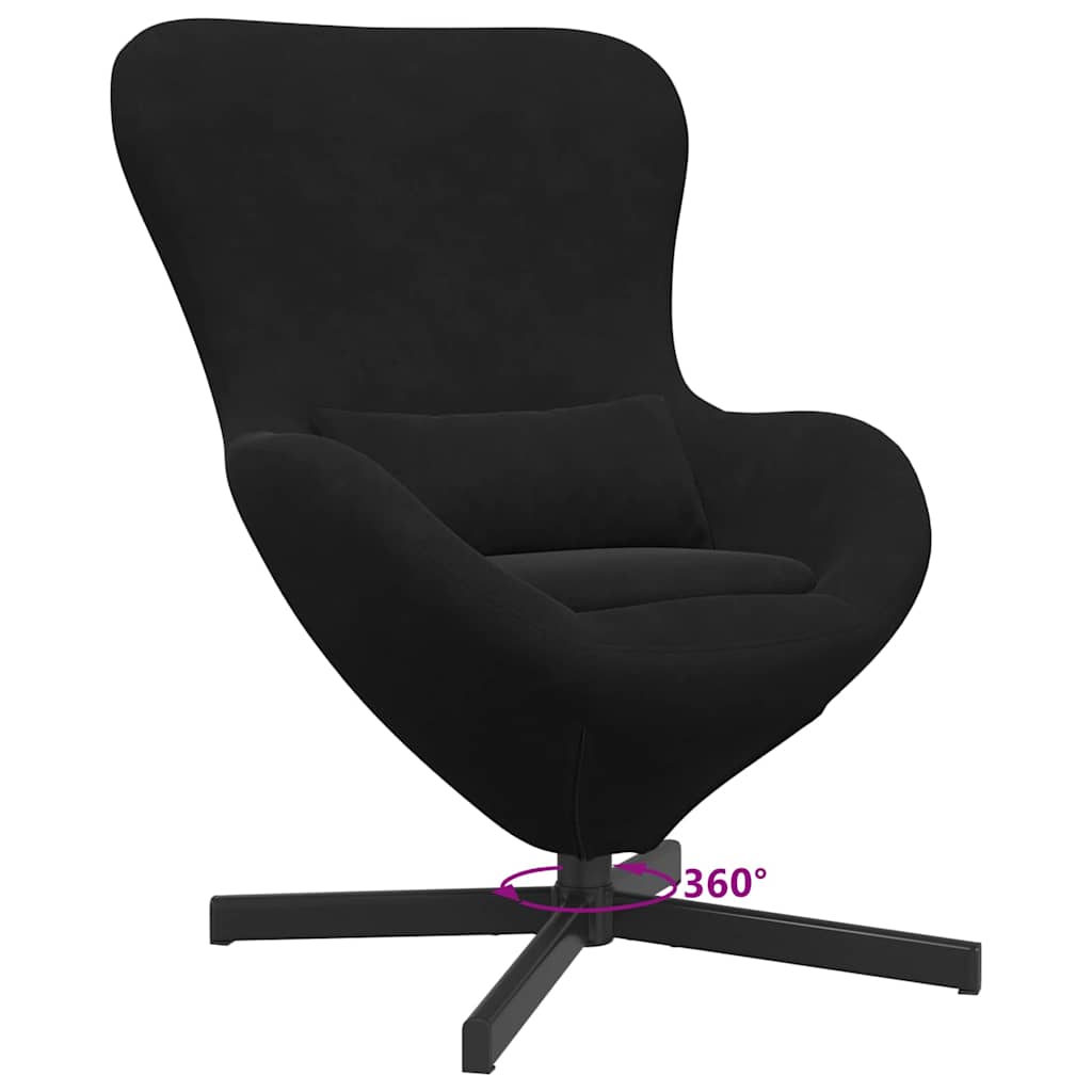 Poltrona uovo Nero 63 x 73 x 90 cm Velluto | homemem39