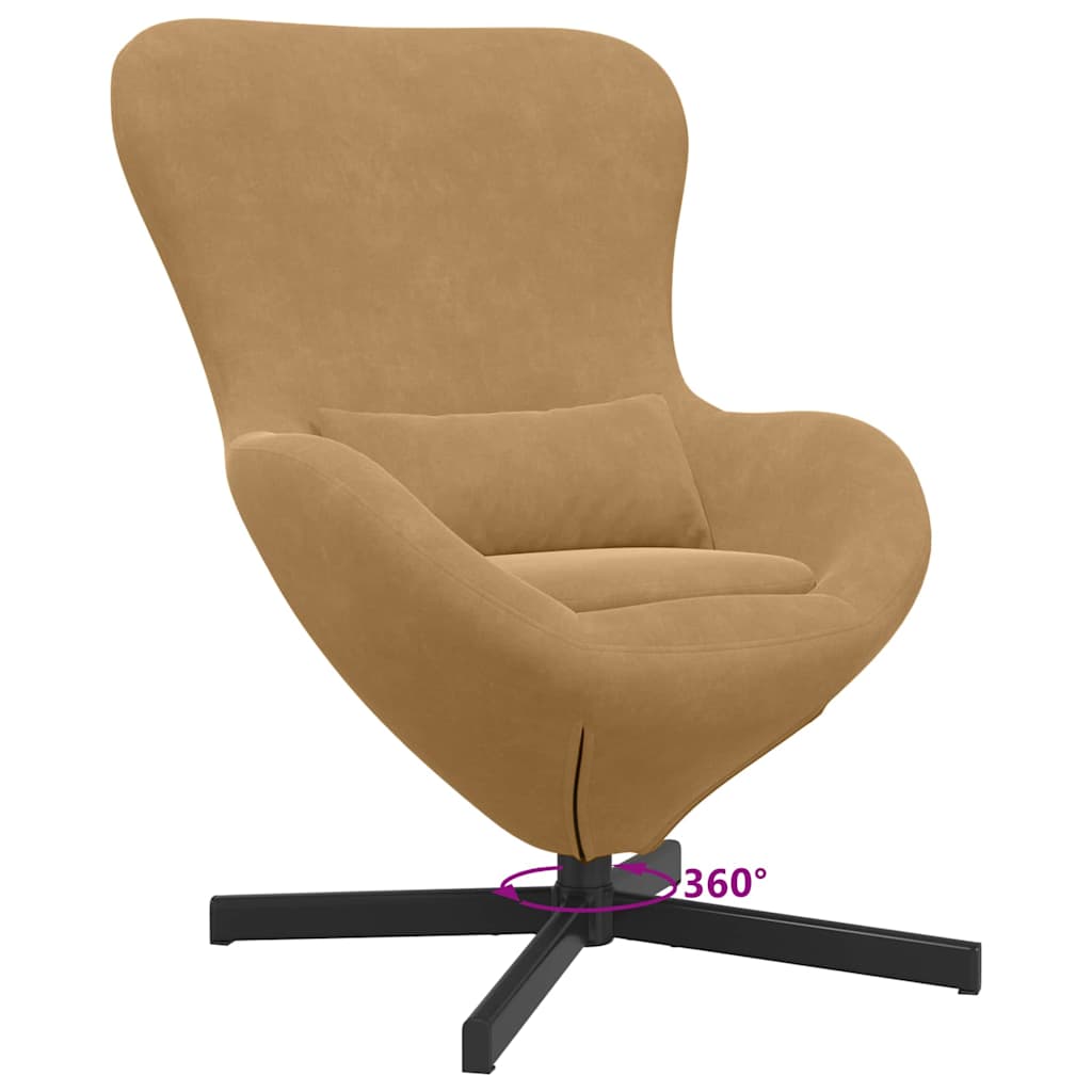 Poltrona uovo Marrone 63 x 73 x 90 cm Velluto | homemem39