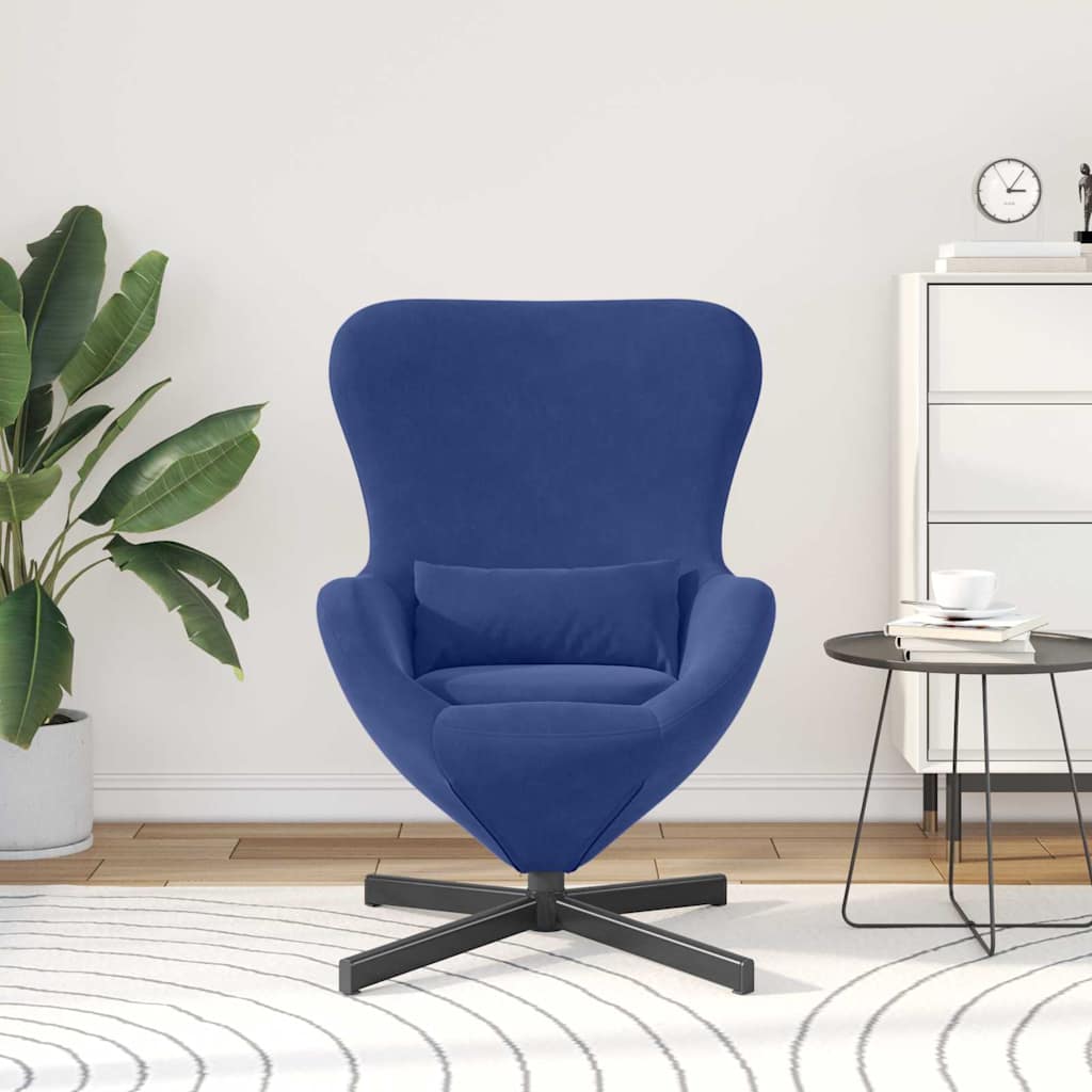 Poltrona uovo Blu Polizia 63 x 73 x 90 cm Velluto | homemem39