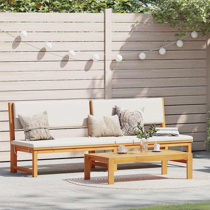 Lettino da sole con cuscino Marrone 200 x 57 x 75cm