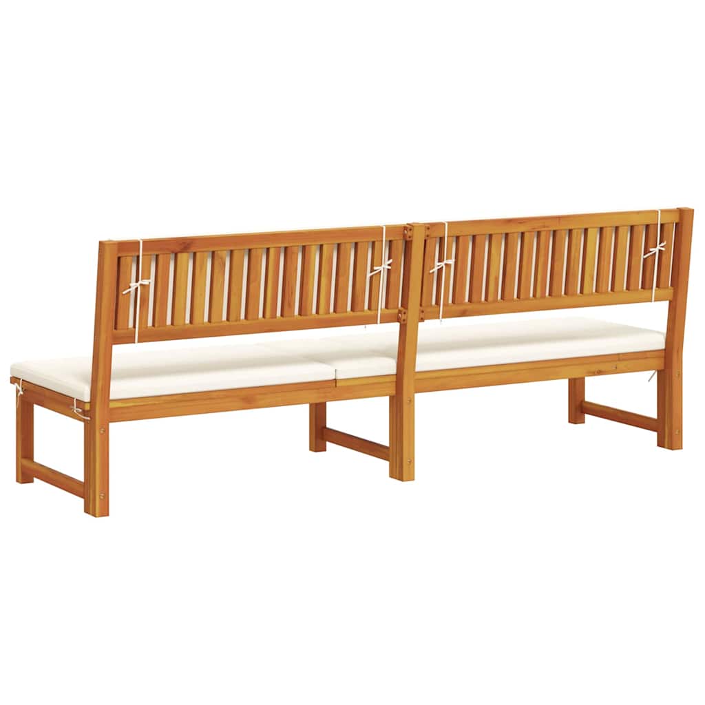 Lettino da sole con cuscino Marrone 200 x 57 x 75cm