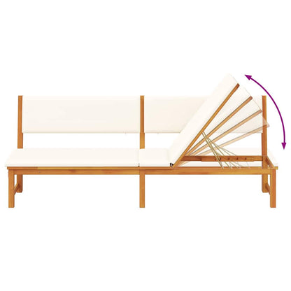 Lettino da sole con cuscino Marrone 200 x 57 x 75cm