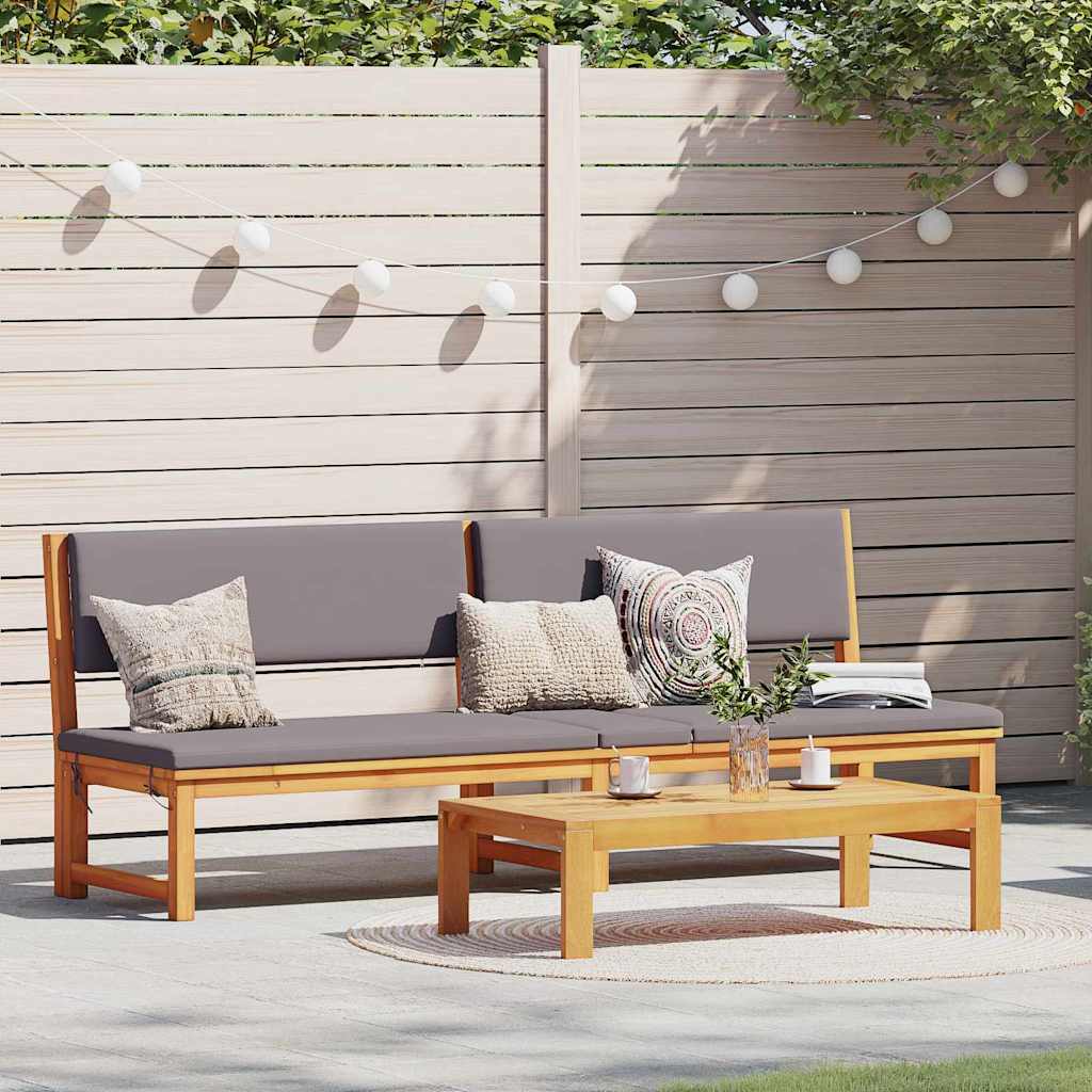 Lettino da sole con cuscino Marrone 200 x 57 x 75cm