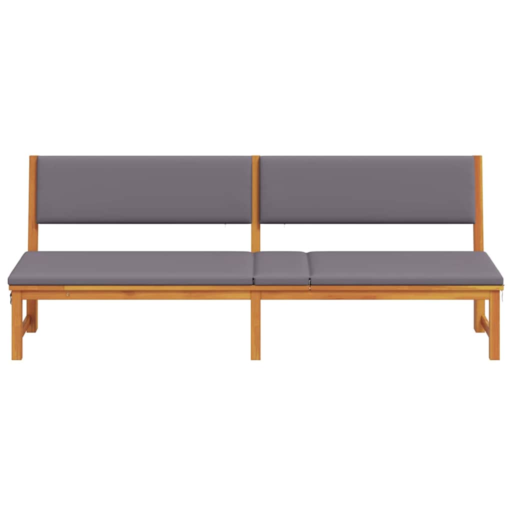 Lettino da sole con cuscino Marrone 200 x 57 x 75cm