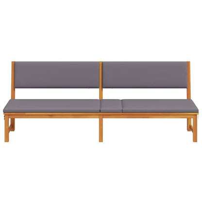 Lettino da sole con cuscino Marrone 200 x 57 x 75cm