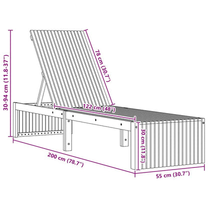 Lettino da sole Marrone 55 x 200 x 94cm