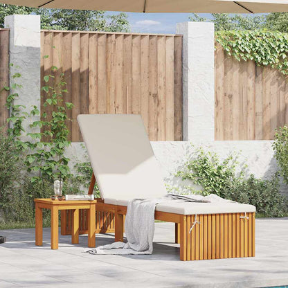 Lettino da sole con cuscino Marrone 55 x 200 x 94cm