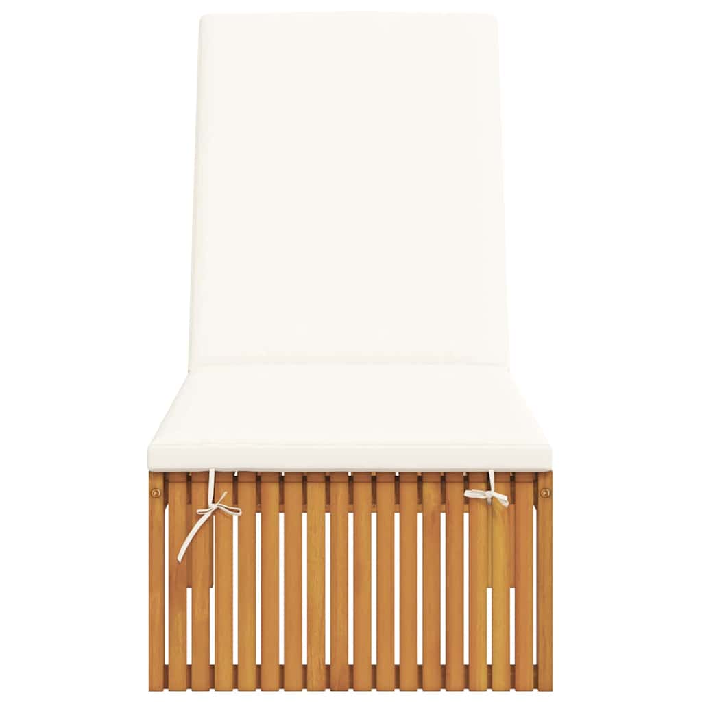 Lettino da sole con cuscino Marrone 55 x 200 x 94cm